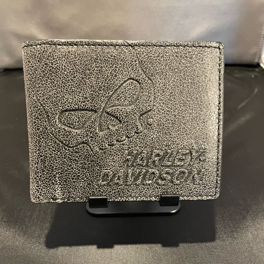 Harley Davidson, men’s bifold, black and gray wallet